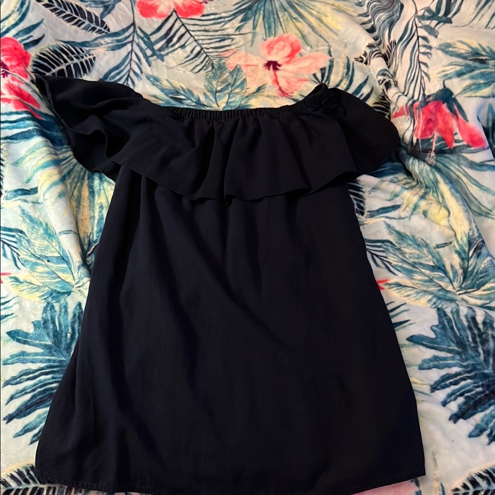 Elegant light denim Off-Shoulder dress